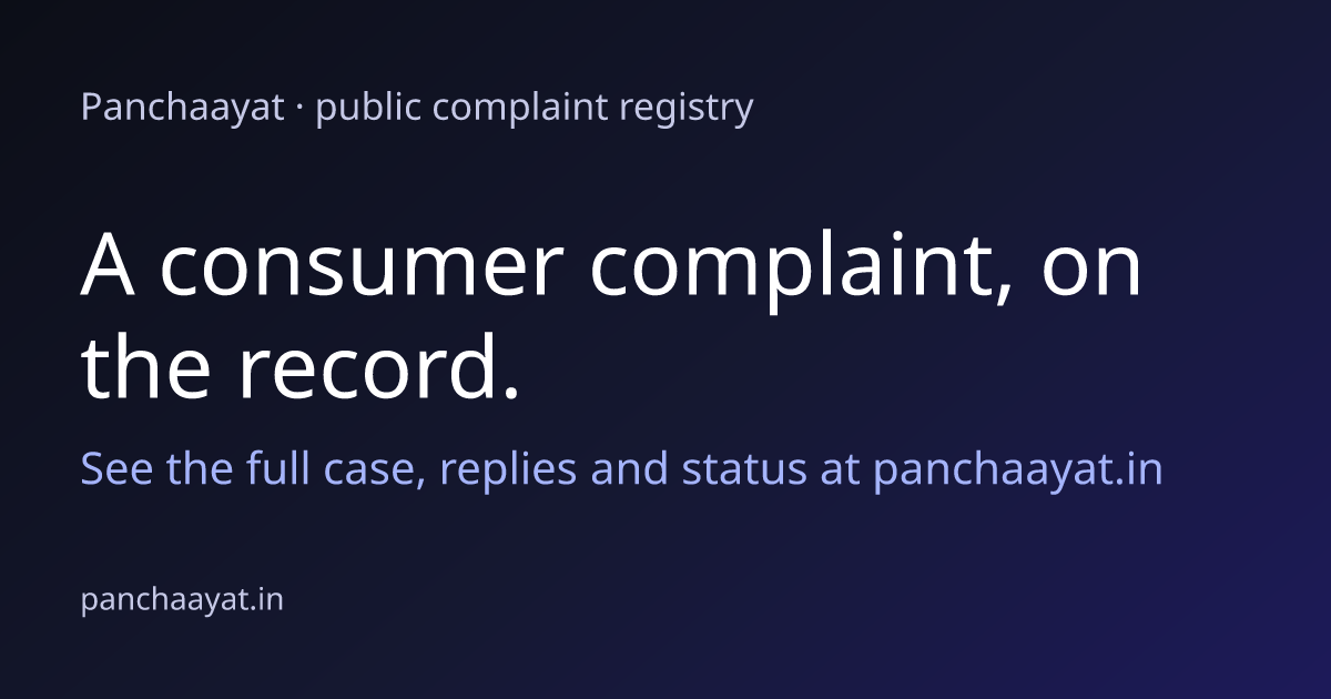 VEHICLE MOTOR ISSUE — Ola Electric complaint (PC-2026-02789) | Panchaayat
